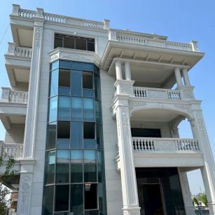 乌兰察布 白麻花岗岩别墅外墙干挂效果展示