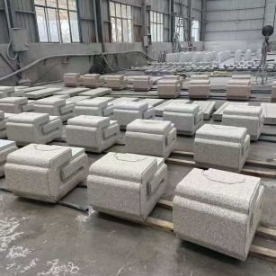 乌兰察布 白麻花岗岩异形加工-石凳，坐凳