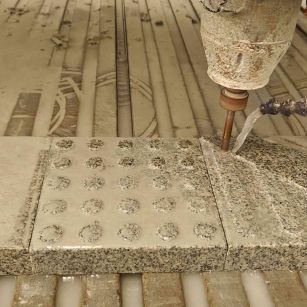 乌兰察布 芝麻白花岗岩石材盲人石、盲道石、盲点石