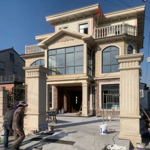 乌兰察布 黄金麻花岗岩荔枝面别墅外墙干挂私家专属