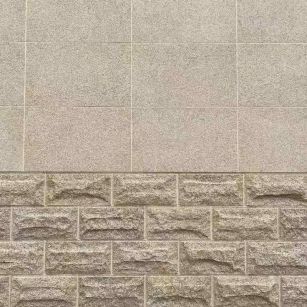 乌兰察布 黄金麻自然面蘑菇石配荔枝面干挂