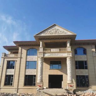 乌兰察布 黄金麻花岗岩别墅外墙干挂