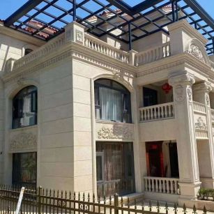 乌兰察布 黄金麻花岗岩荔枝面别墅外墙干挂