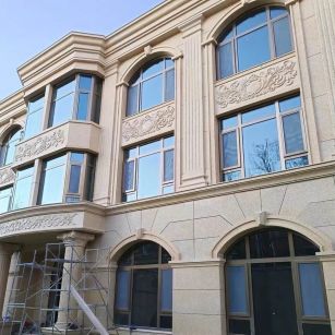 乌兰察布 黄金麻花岗岩别墅外墙干挂