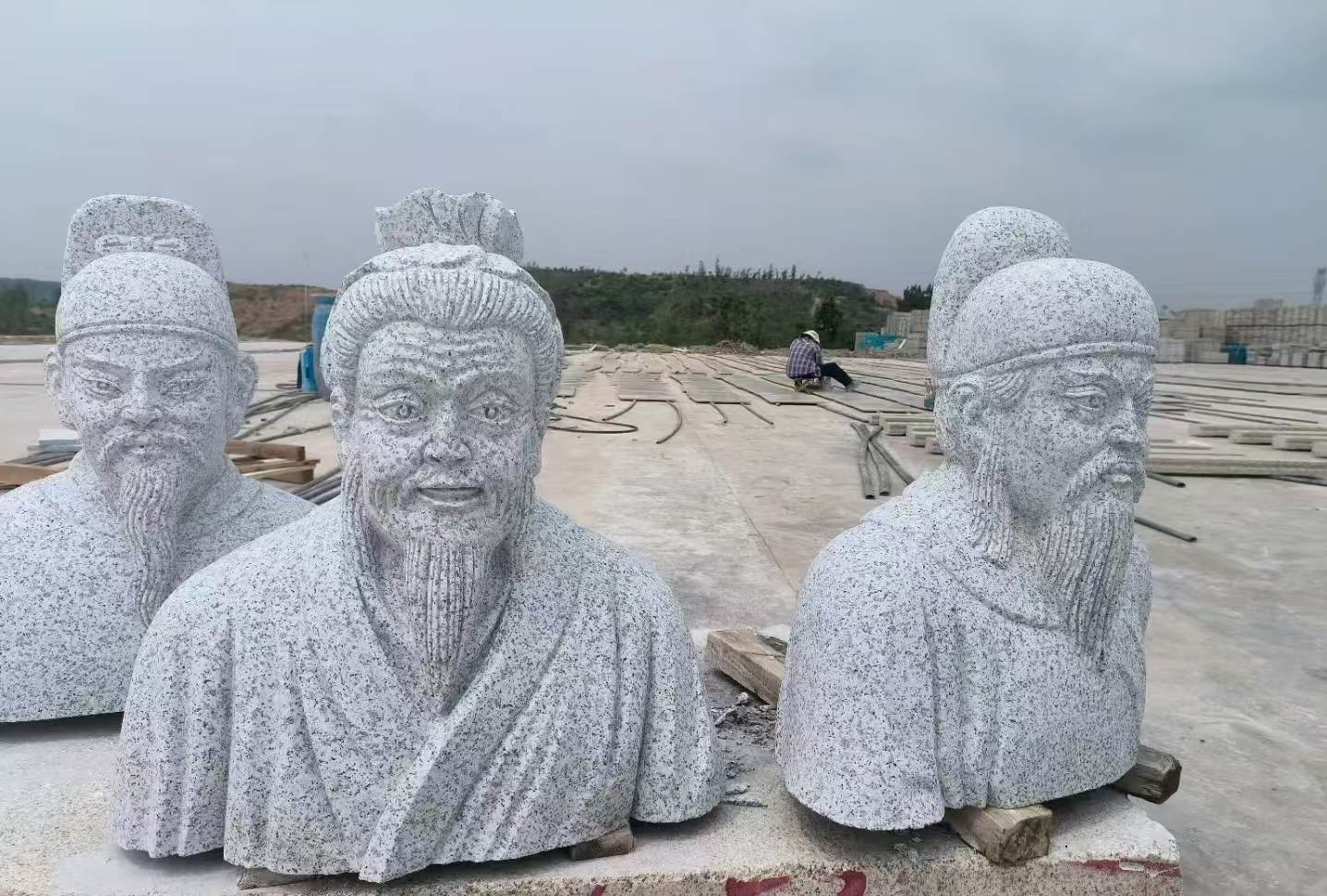 乌兰察布 白麻花岗岩石材人物立体雕刻