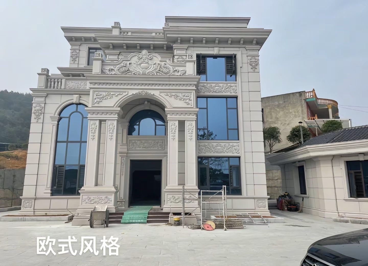 乌兰察布 白麻花岗岩别墅外墙干挂