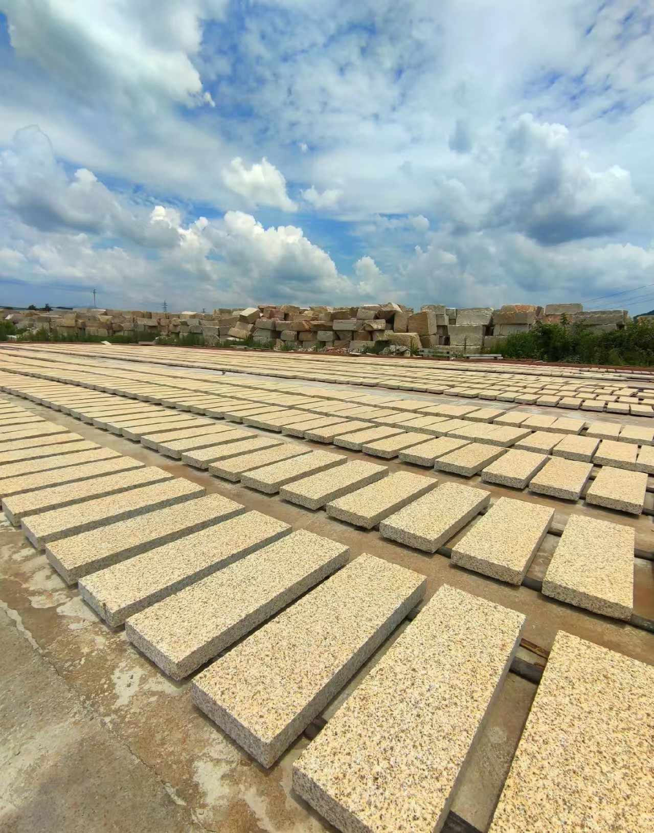 乌兰察布 黄金麻荔枝面花岗岩石材地铺石防护中