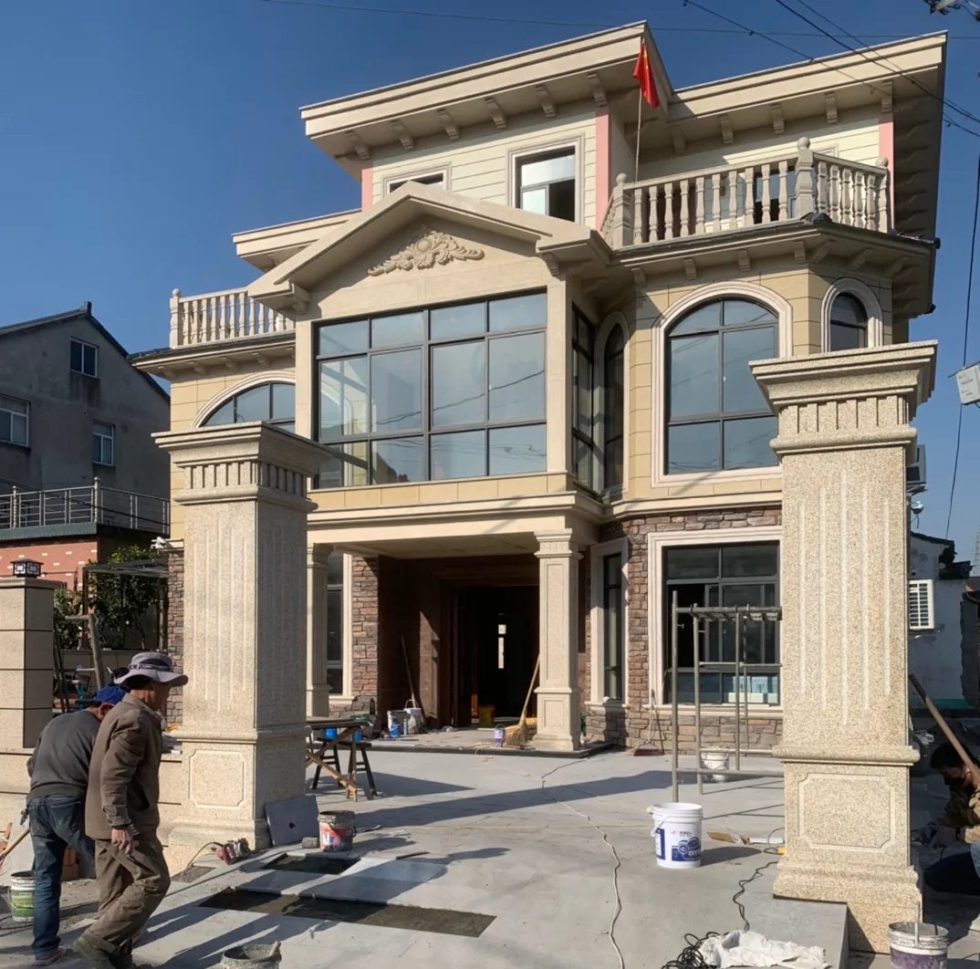 乌兰察布 黄金麻花岗岩荔枝面别墅外墙干挂私家专属